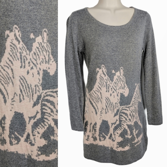 SISTERS Angora Blend Cute Zebra Sweater Sz S/M - Picture 1 of 16